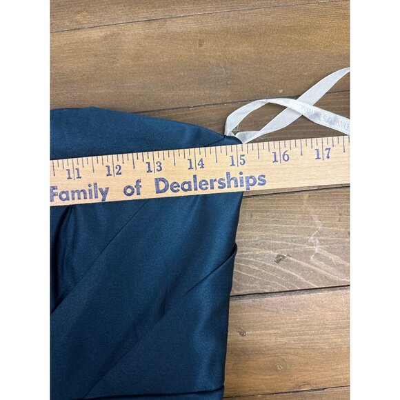 Davids Bridal Strapless Teal Short Bubble Hem Dress Size 14 - Picture 5 of 5